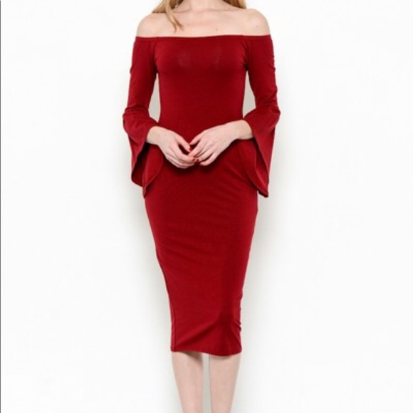 ✨LAST ONE SALE✨Gorgeous burgundy midi dress - Picture 2 of 8